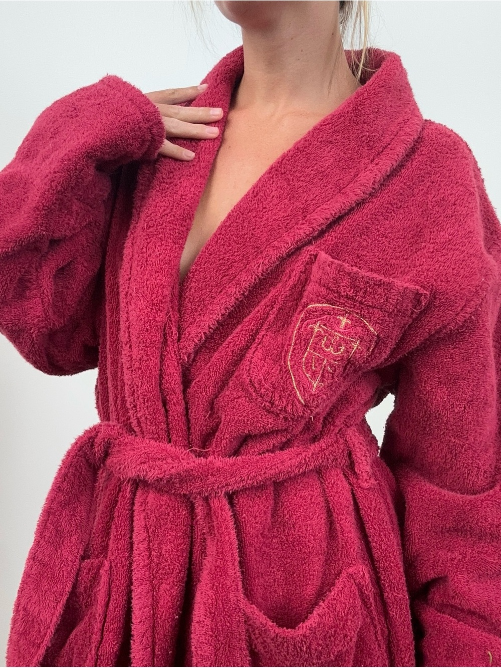 Victoria's Secret Plush Shawl-Collar Robe in Deep Raspberry